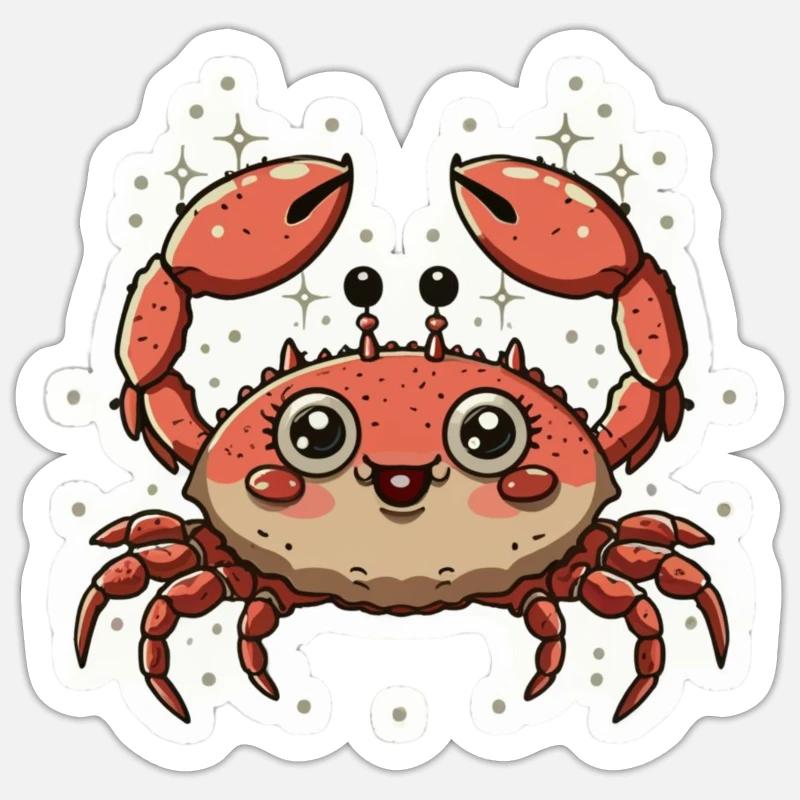 Amoureux du crabe - Sticker taille S (10 x 10 cm) - blanc mat