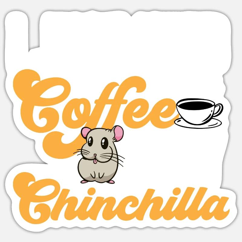 Chinchilla - Sticker taille S (10 x 10 cm) - blanc mat