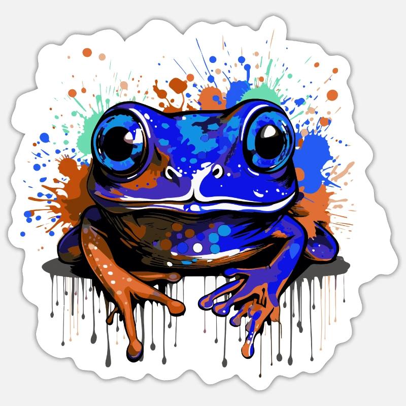 Frosch Bunt Sticker Größe S (10 x 10 cm)