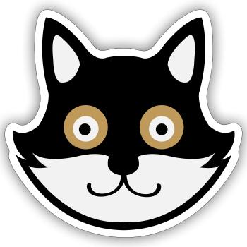 cat - Sticker Größe S (10 x 10 cm) - Mattweiß - Vorne