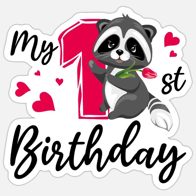 Mon premier anniversaire - Sticker taille S (10 x 10 cm) - blanc mat