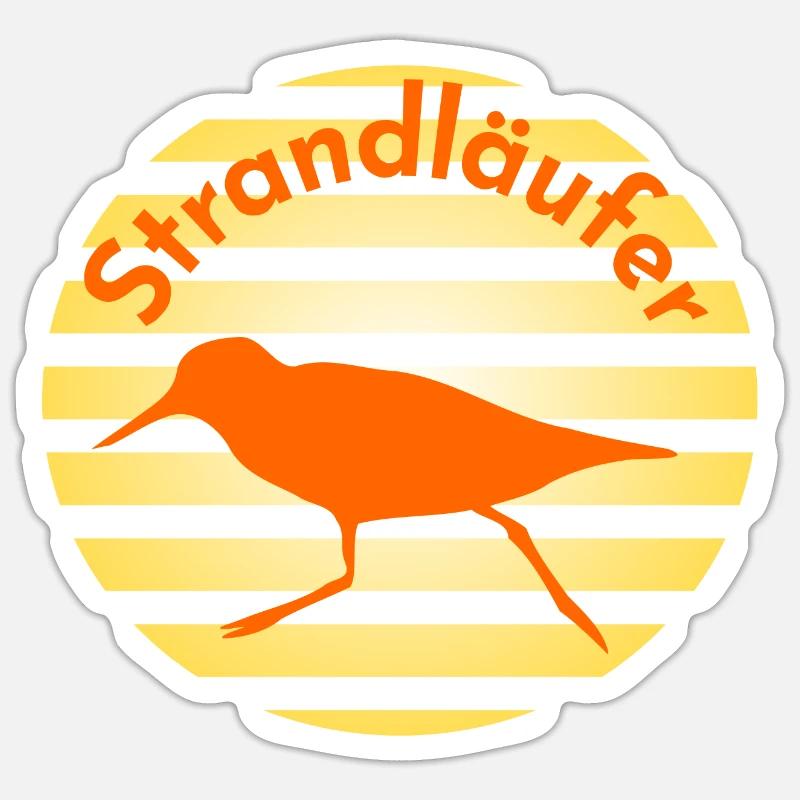 Strandläufer - Sticker Größe S (10 x 10 cm) - Mattweiß