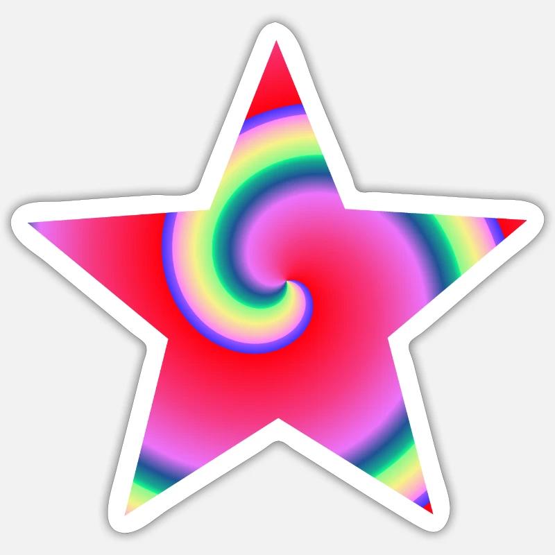 Stern bunt Geschenkidee Spirale Muster Sticker Größe S (10 x 10 cm)