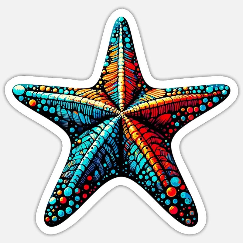 Seestern - Sticker Größe S (10 x 10 cm) - Mattweiß