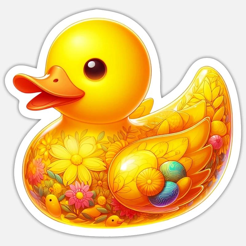 Duckling Duck Duck - Sticker size S (10 x 10 cm) - white matte
