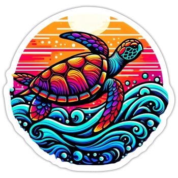 Turtle - Sticker size S (10 x 10 cm) - white matte - Front