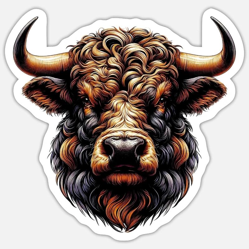 Bull - Sticker size S (10 x 10 cm) - white matte