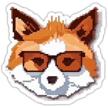 Pixoto der Fuchs - Sticker Größe S (10 x 10 cm) - Mattweiß - Vorne
