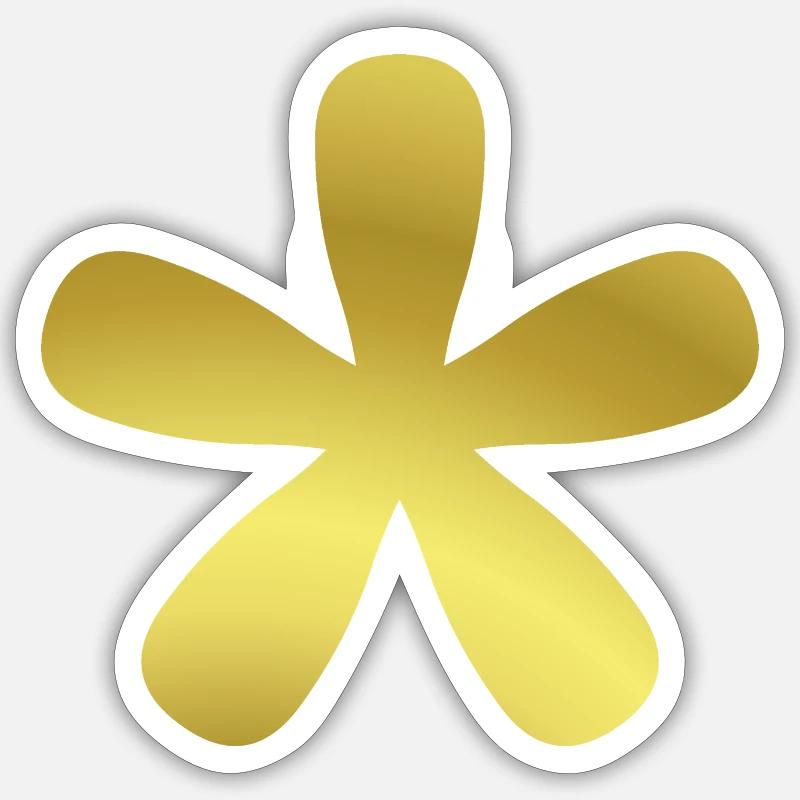 Idée cadeau astérisque fleur d’or astérisque or Sticker taille S (10 x 10 cm)