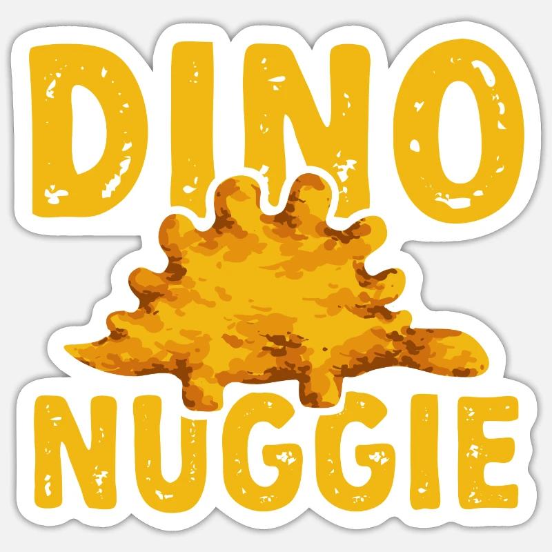 Dino Nuggets Dinosaur Chicken Nuggets - Sticker size S (10 x 10 cm) - white matte
