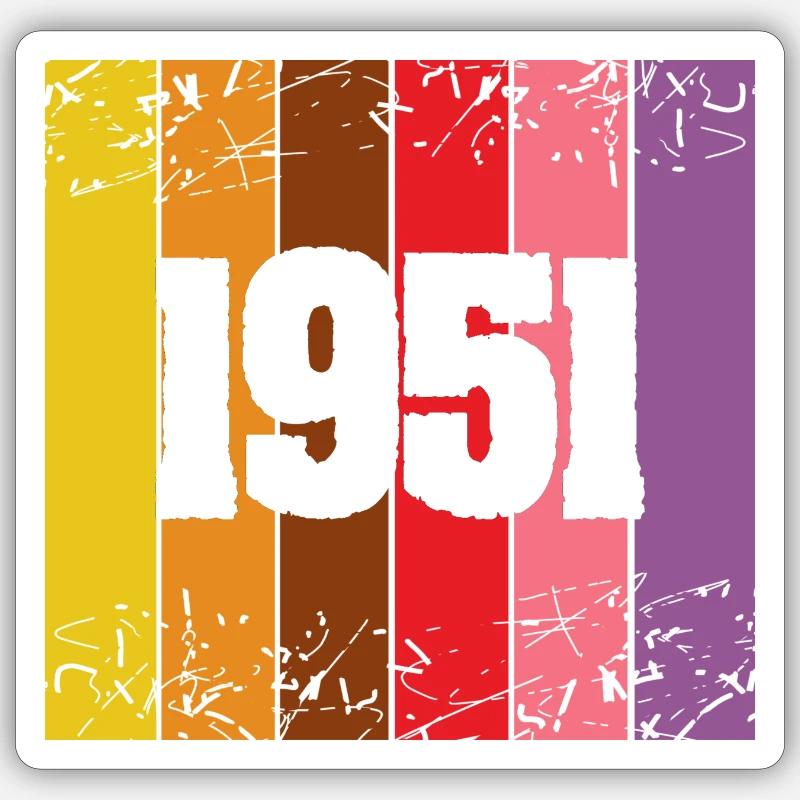 1951 - Sticker Größe S (10 x 10 cm) - Mattweiß