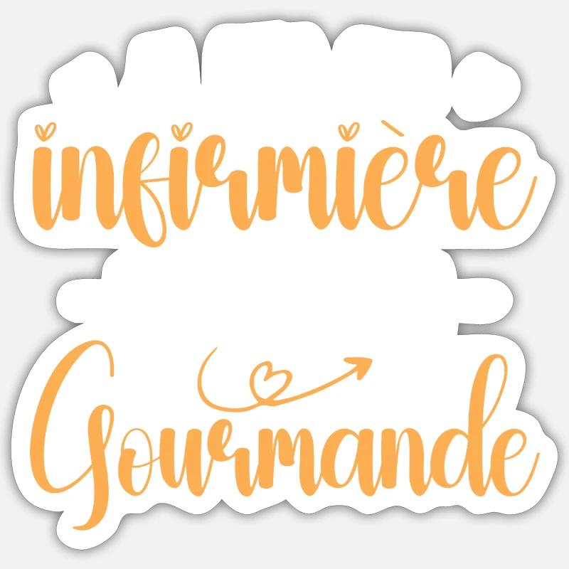 Infirmière Avec Option Gourmande - Sticker taille S (10 x 10 cm) - blanc mat