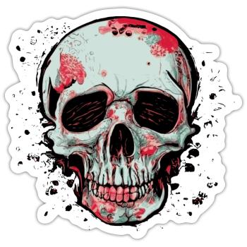 Skull - Sticker size S (10 x 10 cm) - white matte - Front