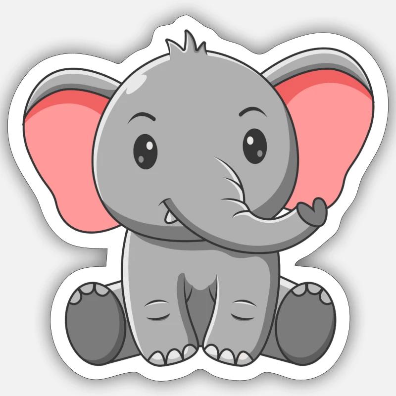 Elephant Sticker size S (10 x 10 cm)