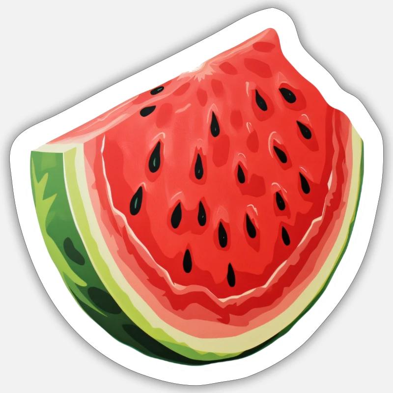 Watermelon Slice - Sticker size S (10 x 10 cm) - white matte