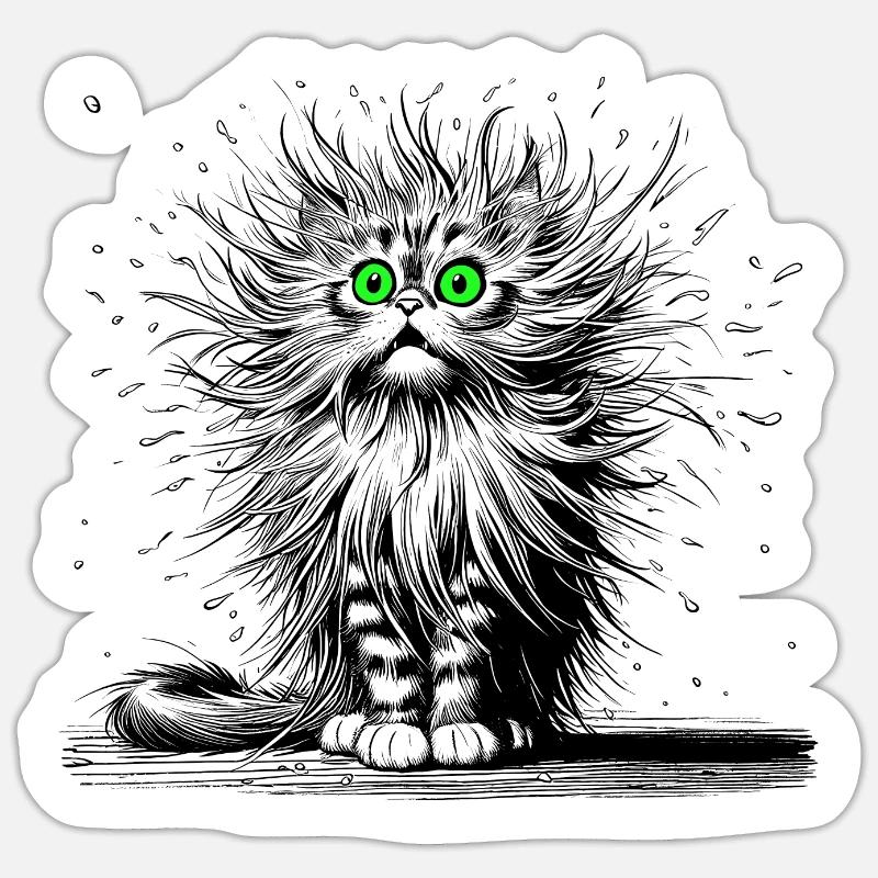 Chat pour se moquer Sticker taille S (10 x 10 cm)