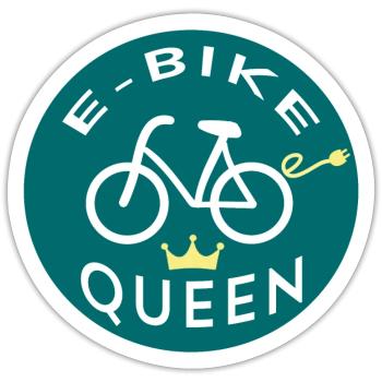EBIKE QUEEN -Fahrrad E-Bike - Sticker Größe S (10 x 10 cm) - Mattweiß - Vorne