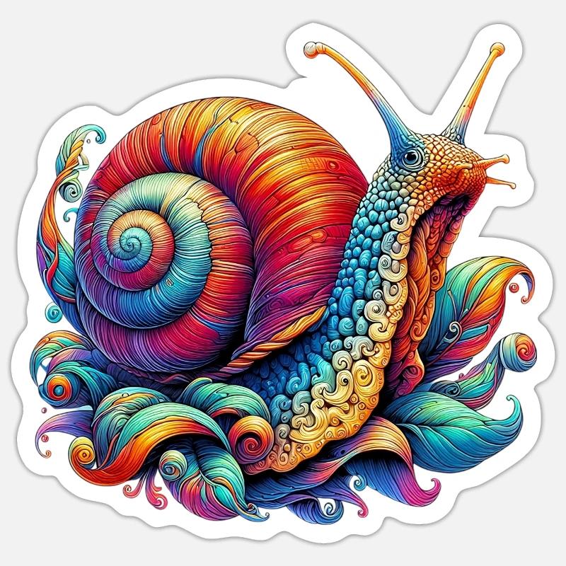 Schnecke - Sticker Größe S (10 x 10 cm) - Mattweiß