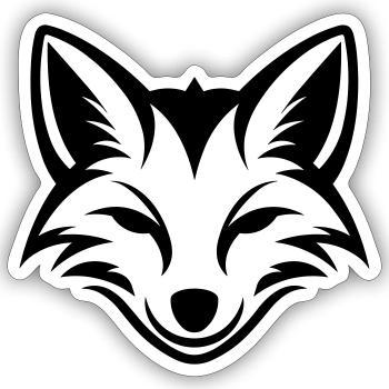Fuchs - Sticker Größe S (10 x 10 cm) - Mattweiß - Vorne
