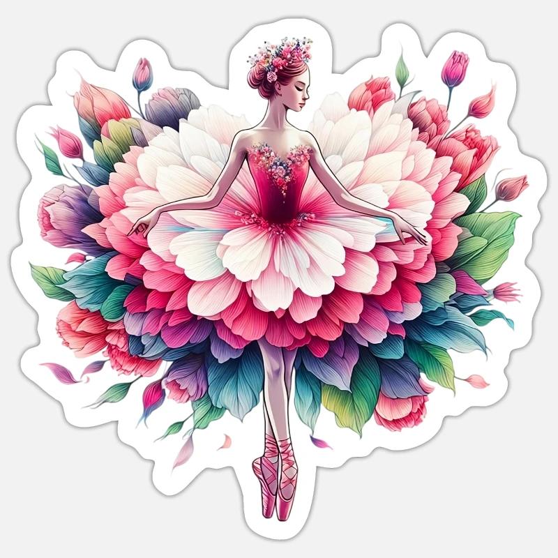 Ballet dancer with tutu Sticker size S (10 x 10 cm)