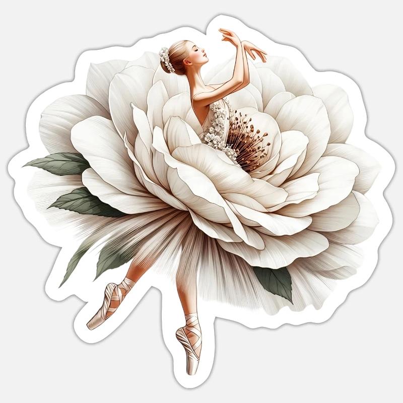 Ballet dancer with tutu Sticker size S (10 x 10 cm)