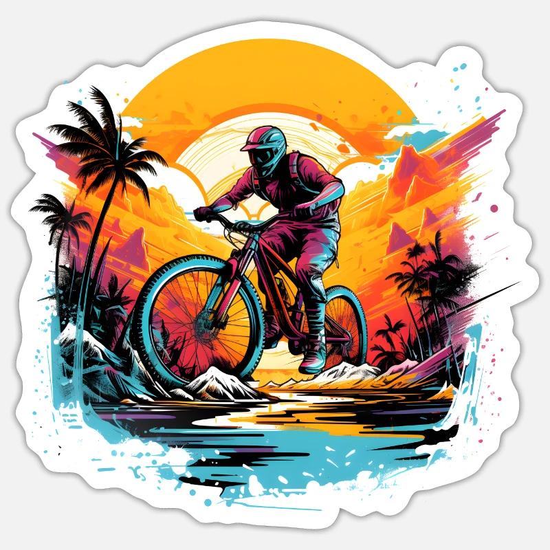 Mountain biking - Sticker size S (10 x 10 cm) - white matte
