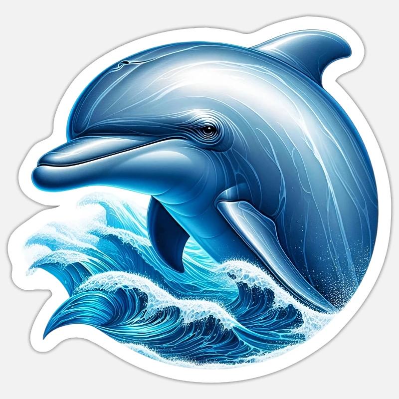 Dolphin - Sticker size S (10 x 10 cm) - white matte