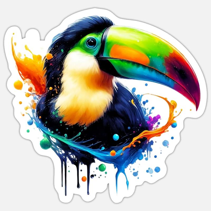 Tukan - Sticker Größe S (10 x 10 cm) - Mattweiß