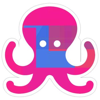Oktopus - Sticker Größe S (10 x 10 cm) - Mattweiß - Vorne