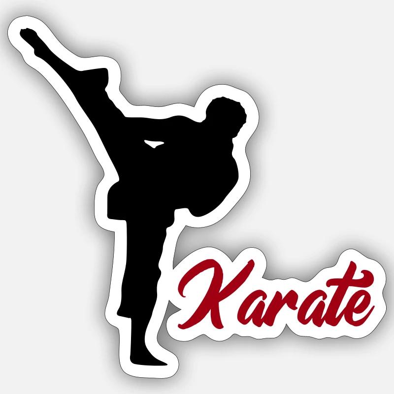 karaté - Sticker taille S (10 x 10 cm) - blanc mat