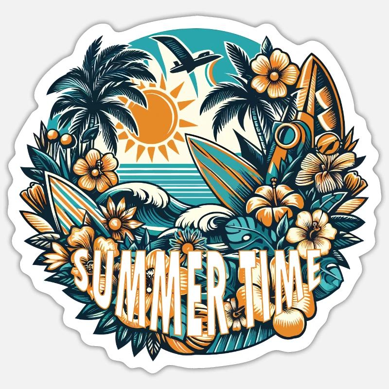 Summer Time Sticker size S (10 x 10 cm)