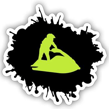 Jet Ski Blobs - Sticker taille S (10 x 10 cm) - blanc mat - Devant