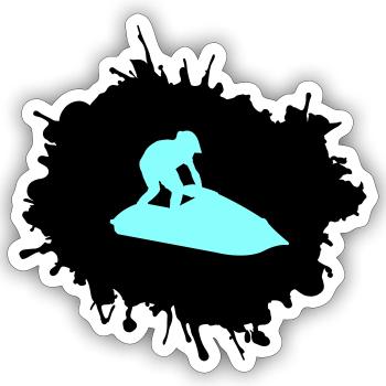 Jet Ski Blobs - Sticker taille S (10 x 10 cm) - blanc mat - Devant