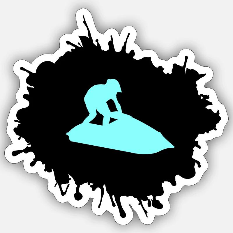 Jet Ski Blobs - Sticker size S (10 x 10 cm) - white matte