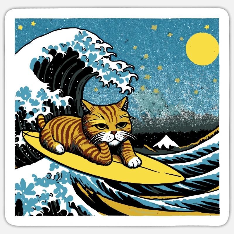 Funny gift for cat lovers - Sticker size S (10 x 10 cm) - white matte