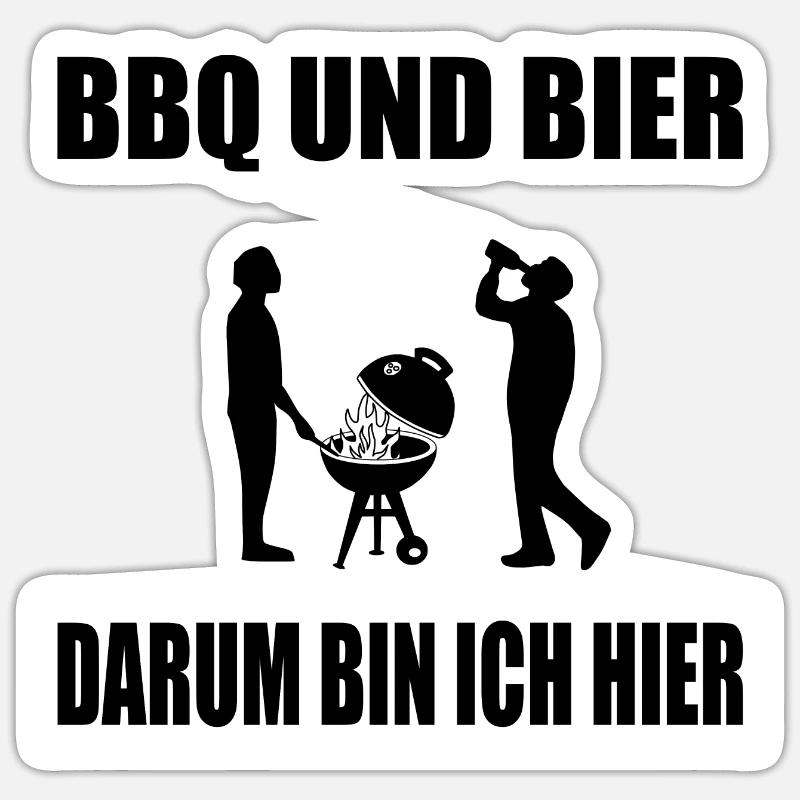 BBQ - Sticker Größe S (10 x 10 cm) - Mattweiß