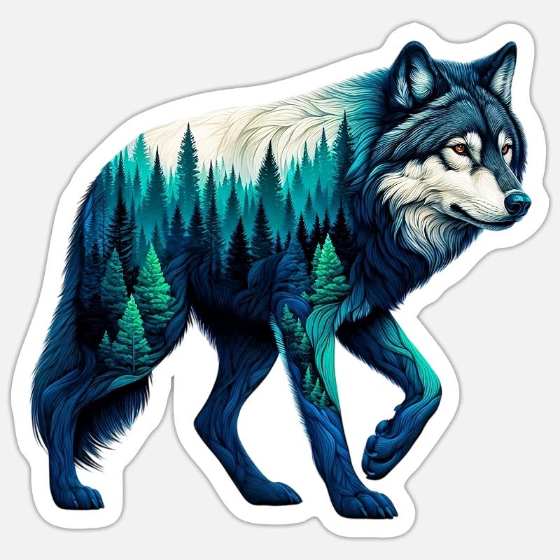 Wolf - Sticker size S (10 x 10 cm) - white matte