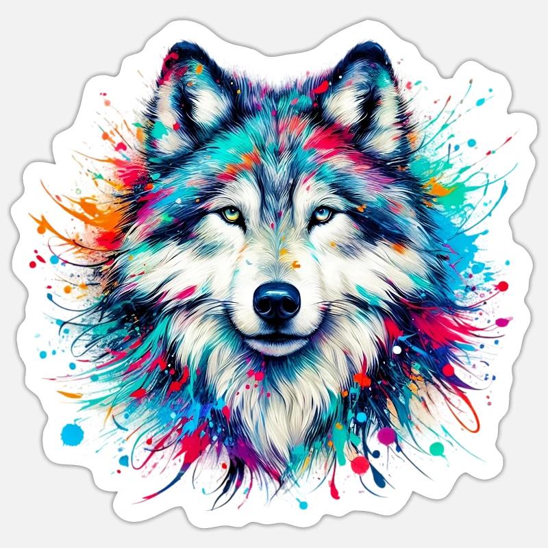 Wolf - Sticker size S (10 x 10 cm) - white matte