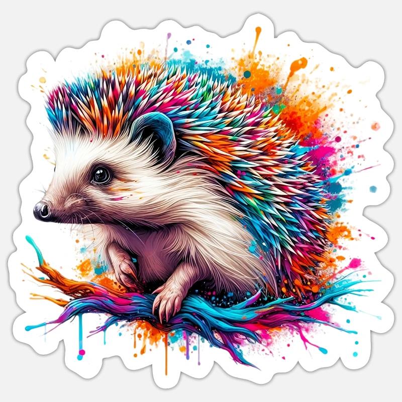 Hedgehog - Sticker size S (10 x 10 cm) - white matte