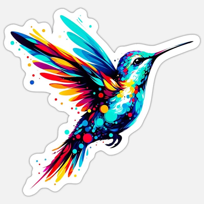 Hummingbird - Sticker size S (10 x 10 cm) - white matte