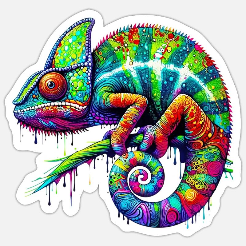 Caméléon Sticker taille S (10 x 10 cm)