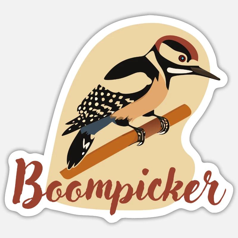 Boompicker - Sticker Größe S (10 x 10 cm) - Mattweiß