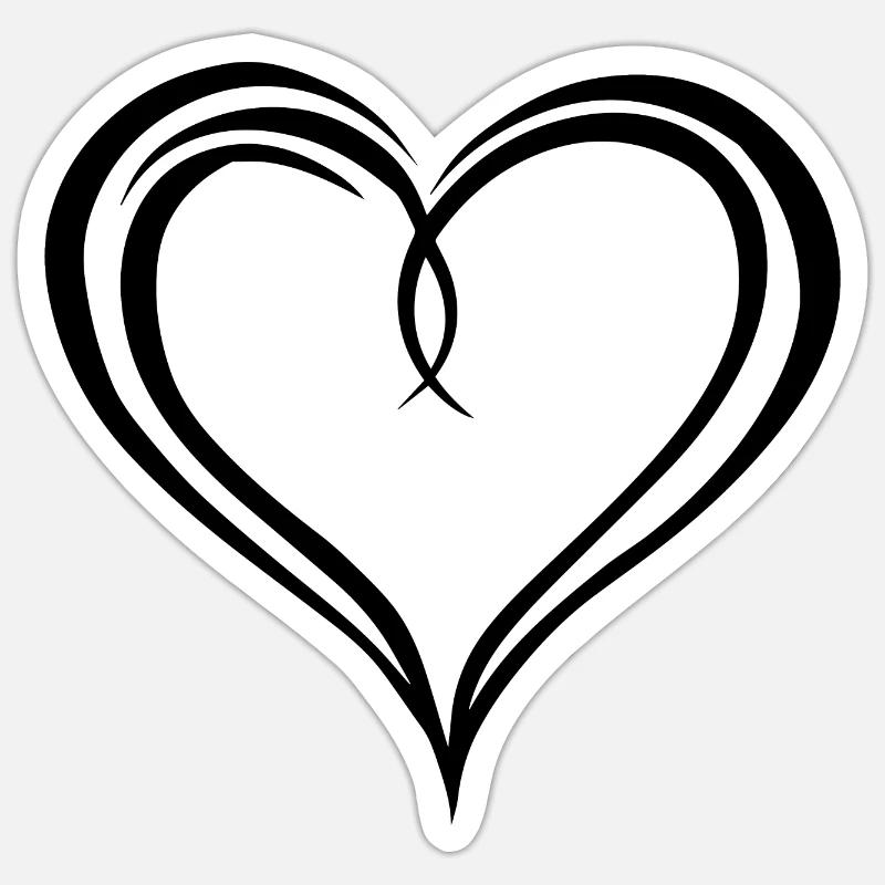Heart - Sticker size S (10 x 10 cm) - white matte