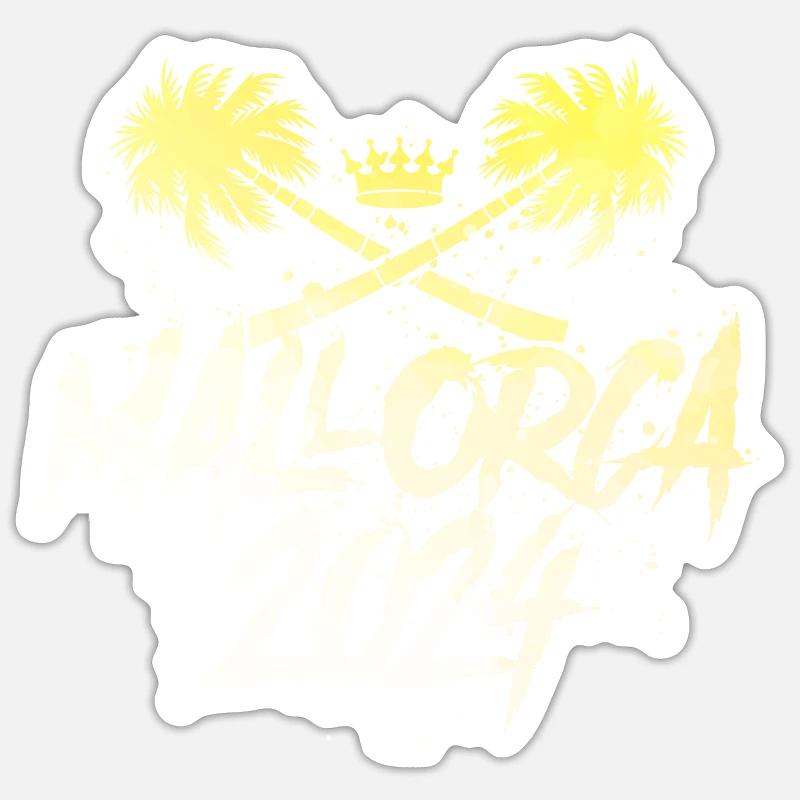 Mallorca 2024 Krone - Sticker Größe S (10 x 10 cm) - Mattweiß