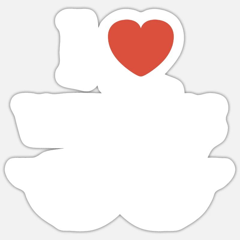 Baleines bleu Amour baleine - Sticker taille S (10 x 10 cm) - blanc mat