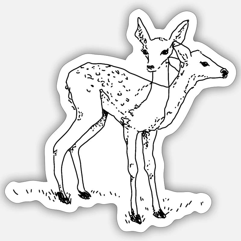 Biche mutante Sticker taille S (10 x 10 cm)