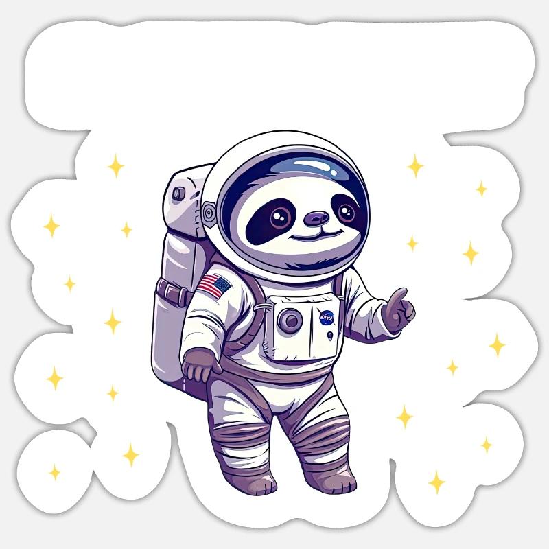 Slothtronaut - Astronaut Design - Sticker size S (10 x 10 cm) - white matte