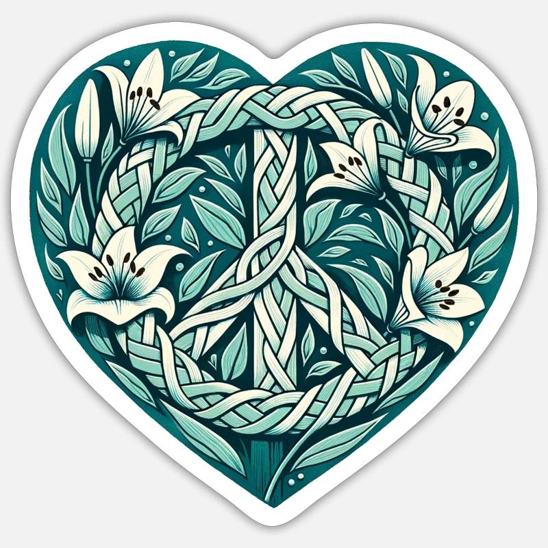 Paix - Sticker taille S (10 x 10 cm) - blanc mat