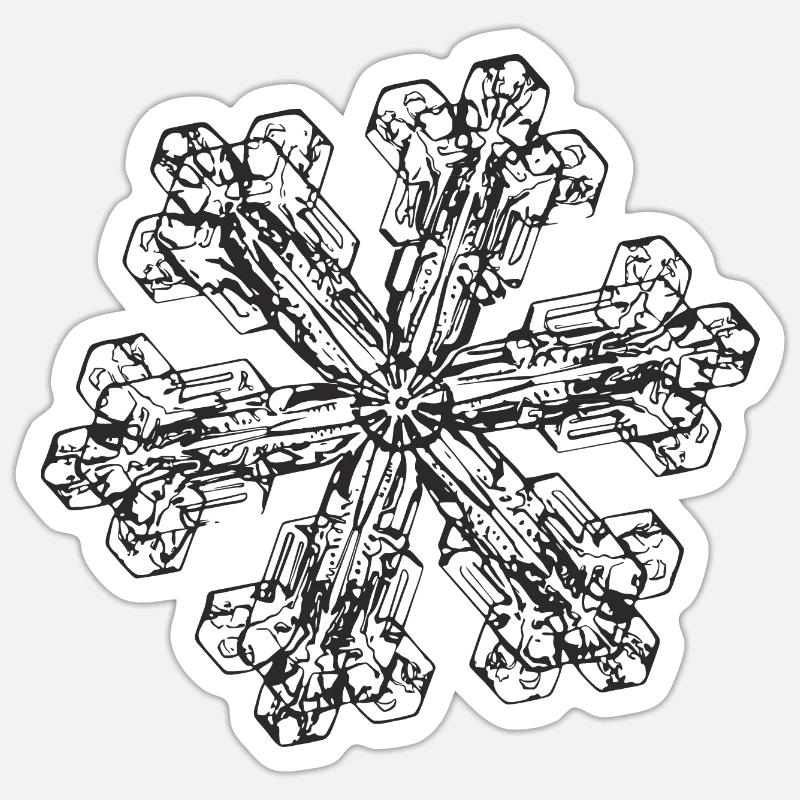 snowflake 3 black - Sticker Größe S (10 x 10 cm) - Mattweiß