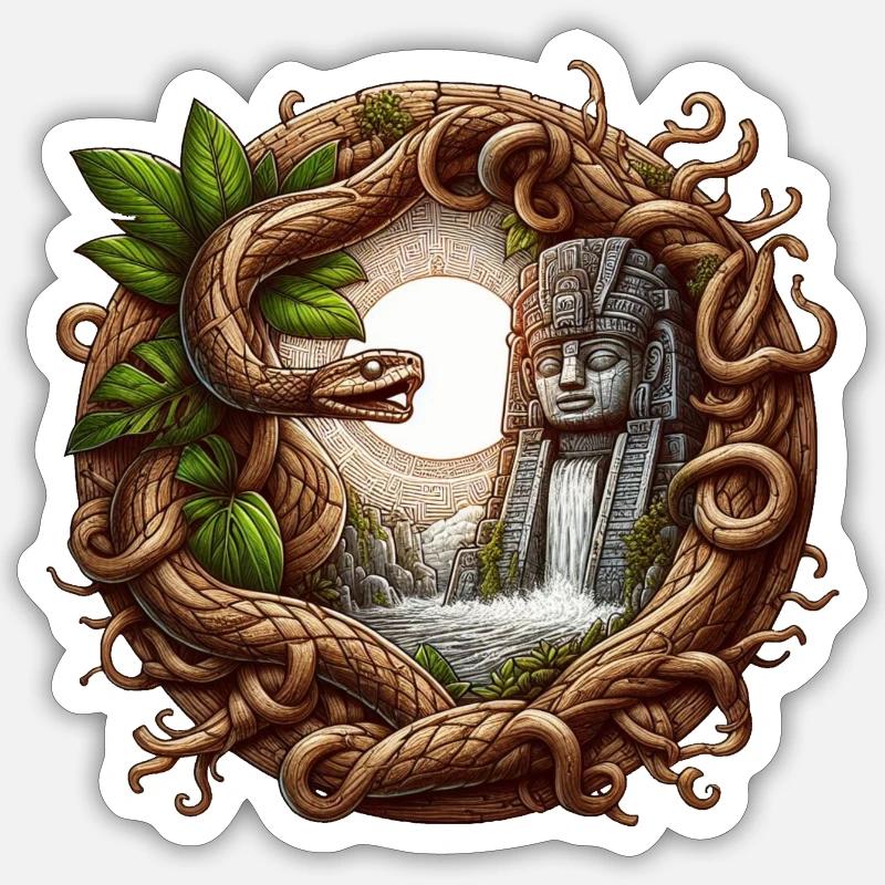 Soleil Maya - Sticker taille S (10 x 10 cm) - blanc mat